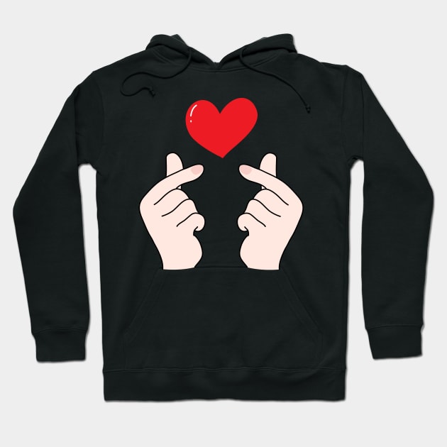 Double Finger heart Hand Sign Hoodie by CindyS